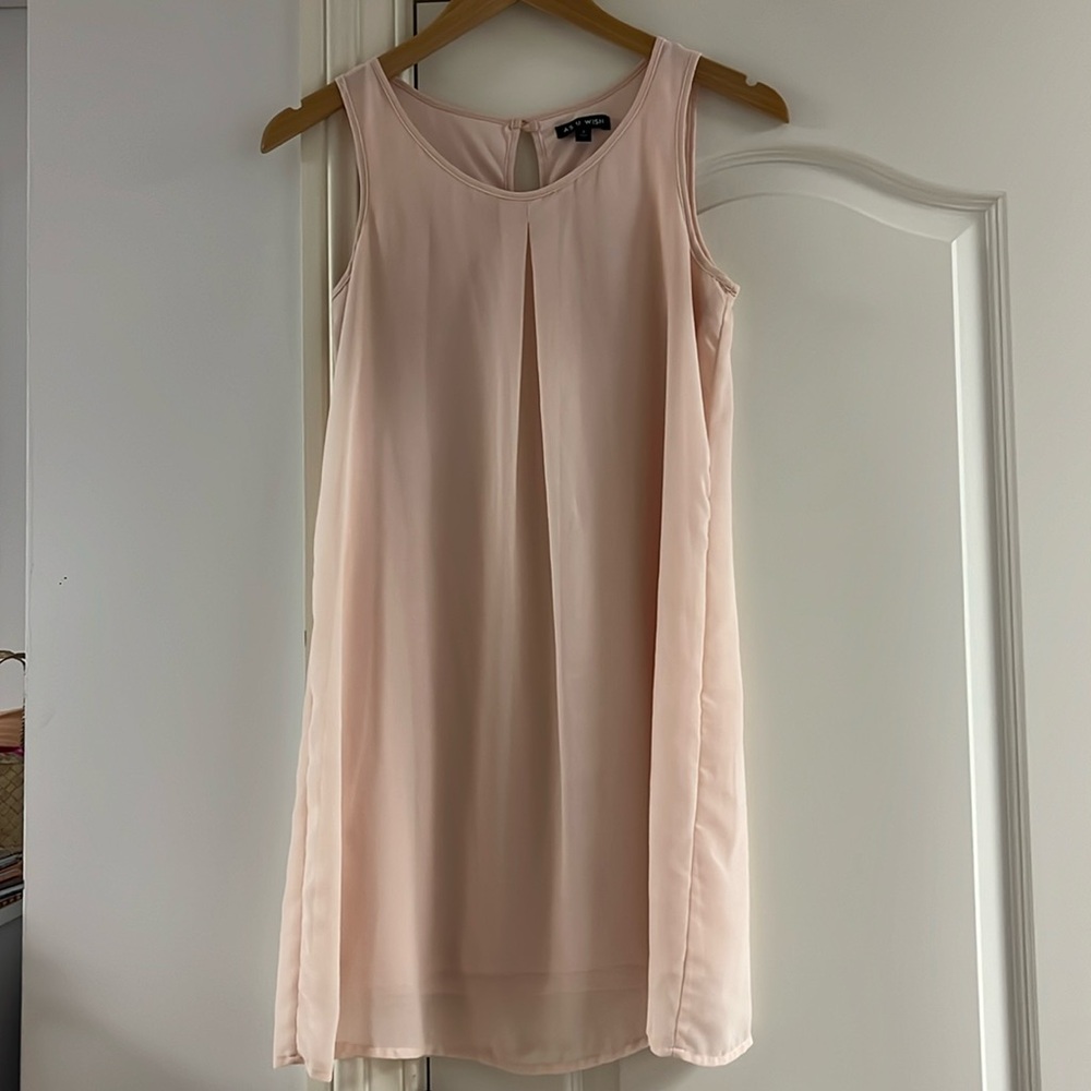 As U Wish Light Pink Flowy Mid-Length Dress